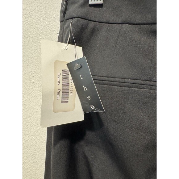 Theory Women Dress Pants Wool Black Flare Leg Julianne Tailor Trousers Sz 0 NWT - Picture 10 of 11